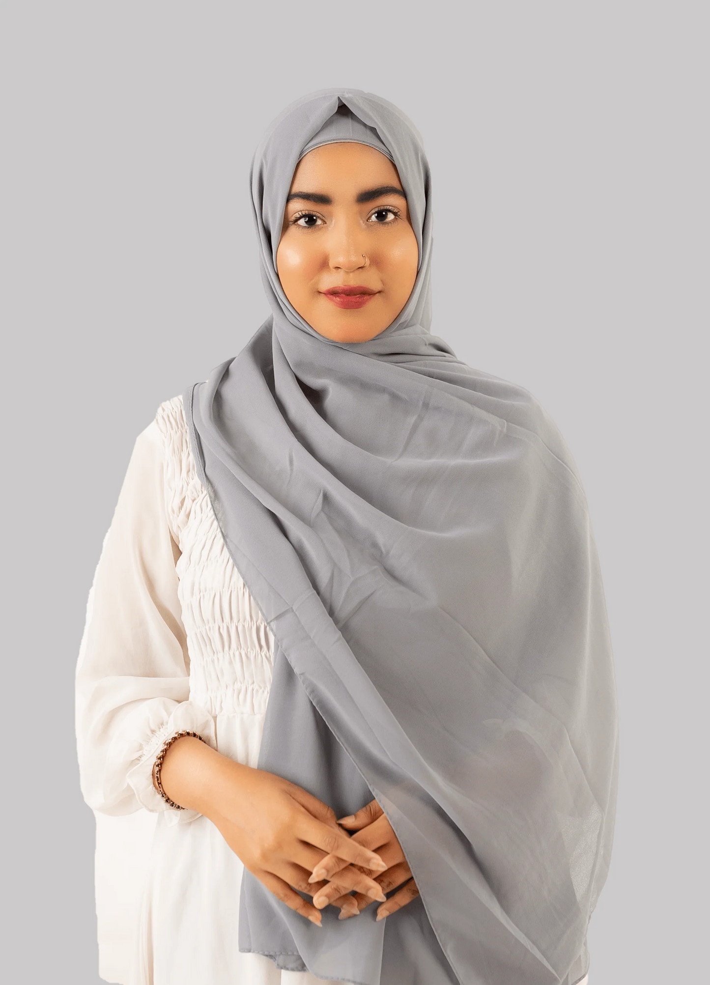 PRE-SEWN INSTANT GEORGETTE- GREY