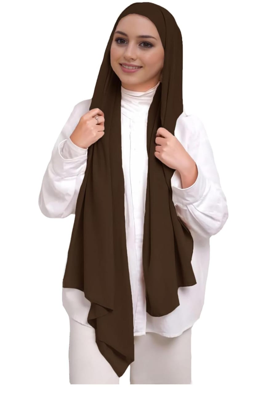 PRE-SEWN INSTANT GEORGETTE- DARK BROWN
