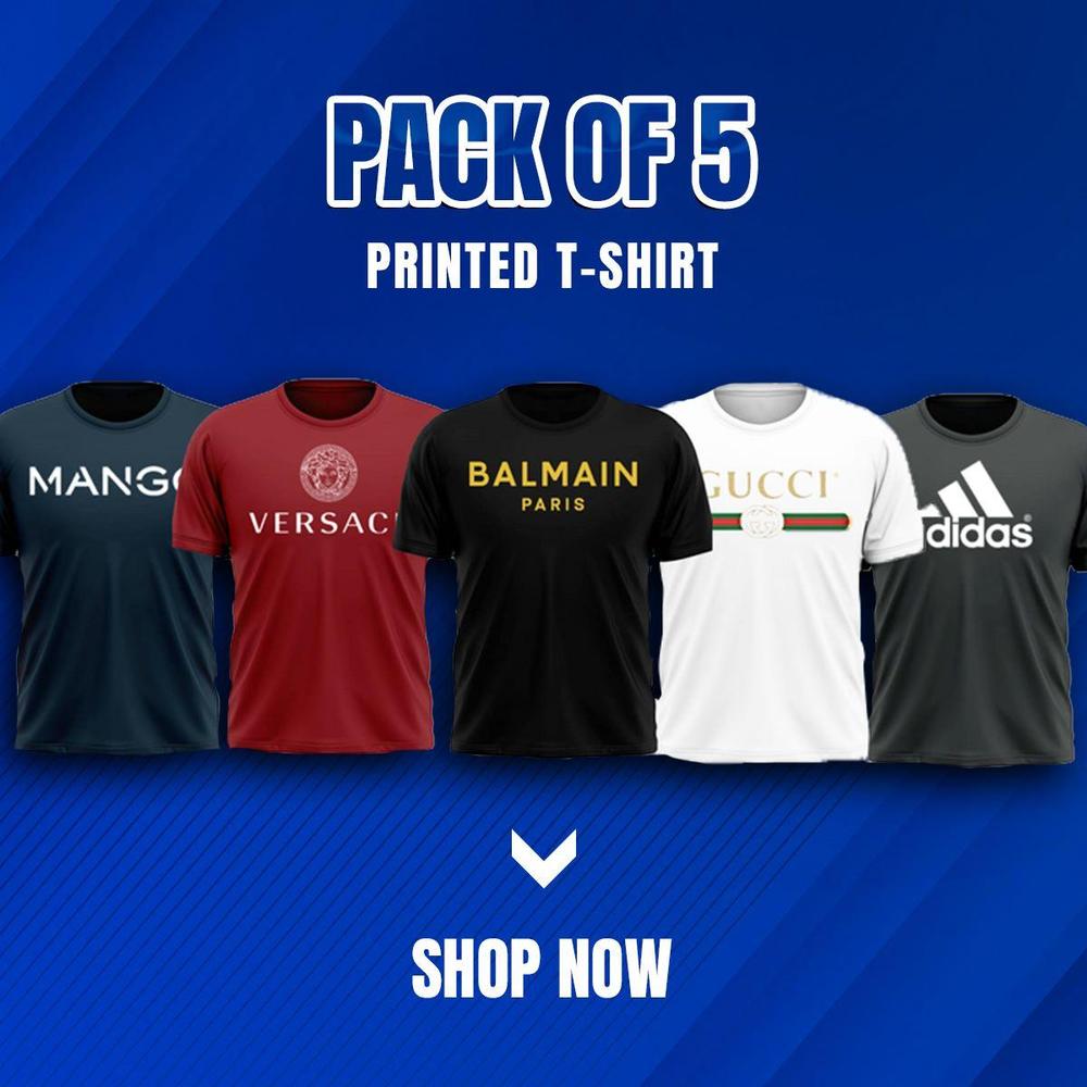 5 Pcs jersey and cotton T-Shirts