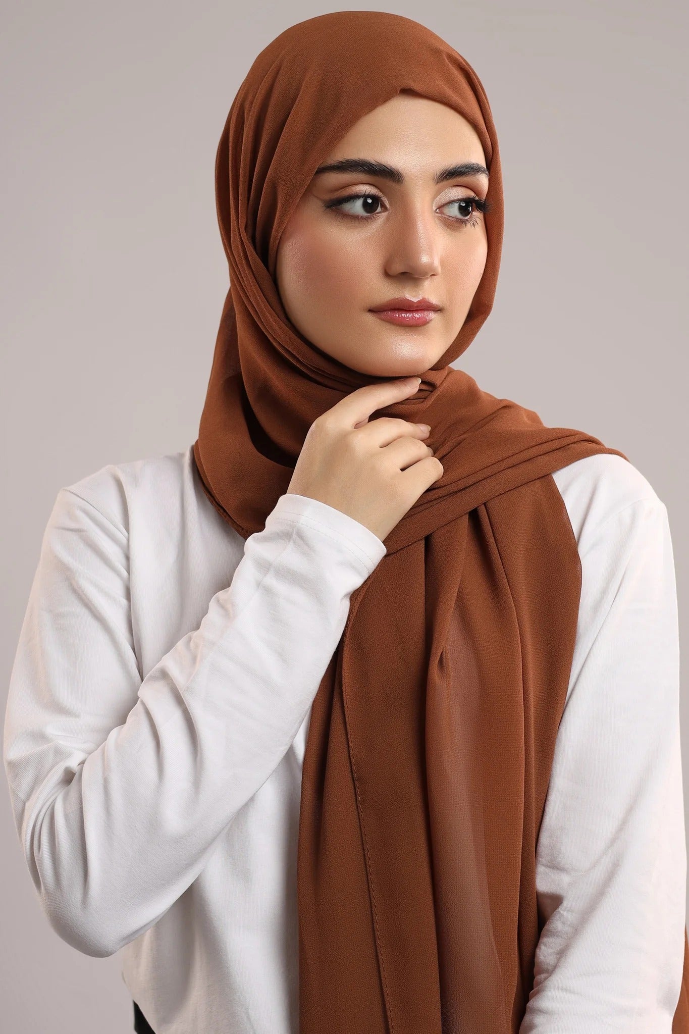 PRE-SEWN INSTANT GEORGETTE- RUST