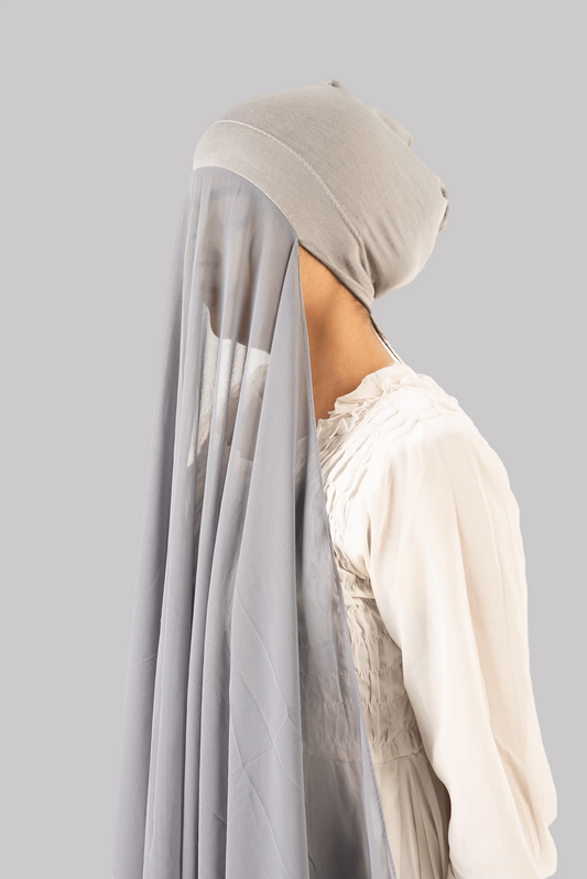 PRE-SEWN INSTANT GEORGETTE- GREY