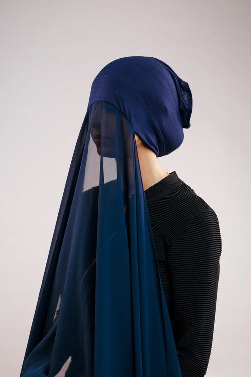 PRE-SEWN INSTANT GEORGETTE- NAVY BLUE