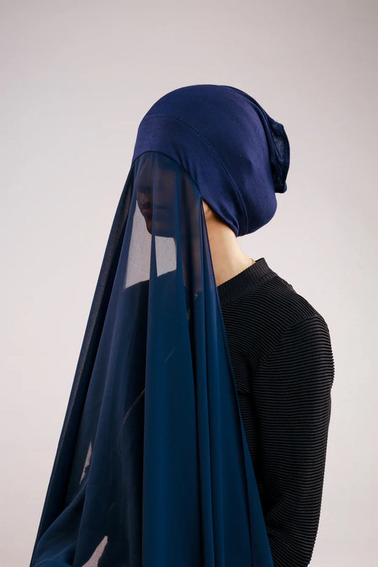 PRE-SEWN INSTANT GEORGETTE- NAVY BLUE