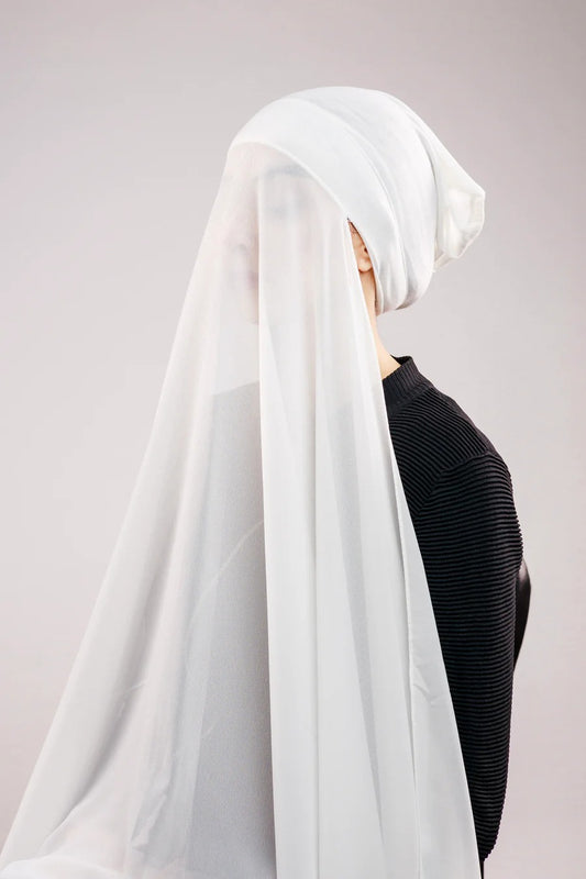 PRE-SEWN INSTANT GEORGETTE- WHITE