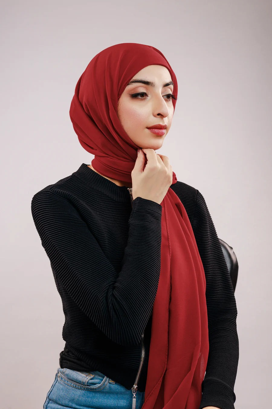 PRE-SEWN INSTANT GEORGETTE- MAROON