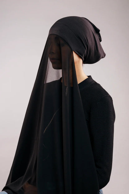 PRE-SEWN INSTANT GEORGETTE- BLACK