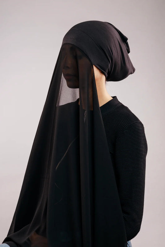 PRE-SEWN INSTANT GEORGETTE- BLACK