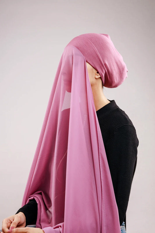 PRE-SEWN INSTANT GEORGETTE- ROSE PETAL PINK
