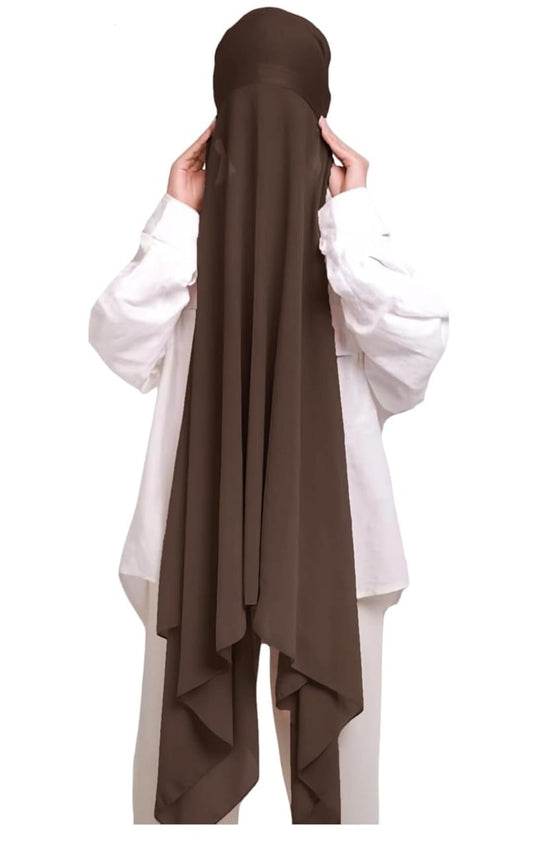 PRE-SEWN INSTANT GEORGETTE- DARK BROWN
