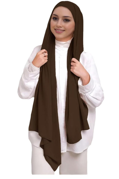PRE-SEWN INSTANT GEORGETTE- DARK BROWN