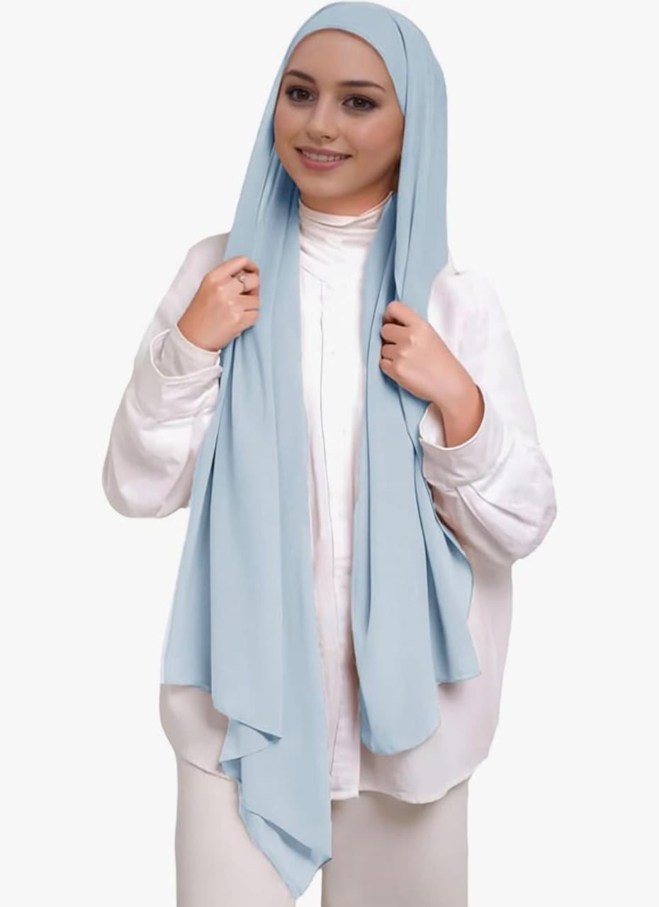 PRE-SEWN INSTANT GEORGETTE- SKY BLUE