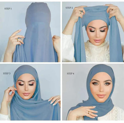 PRE-SEWN INSTANT GEORGETTE- SKY BLUE