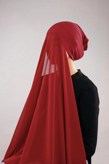 PRE-SEWN INSTANT GEORGETTE- MAROON